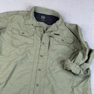 Wrangler ATG Shirt Mens XL Green Roll Tab Sleeve Vented Lightweight All-Terrain